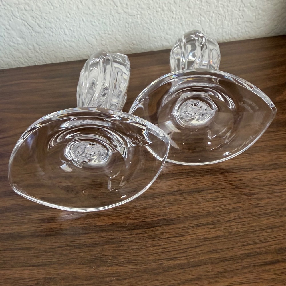 Marquis By Waterford Crystal Palma Pair of 2 Candleholders Candlesticks 7" Tall - Picture 8 of 9